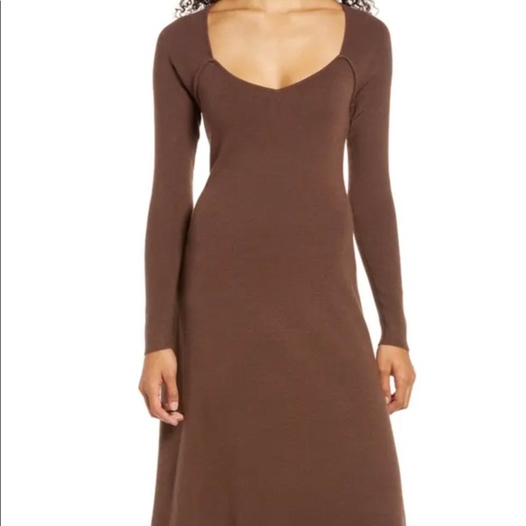 Rachel Parcell Sweetheart Knot Long Sleeve Gray Dress - Picture 1 of 9